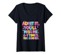 Mujer Admítelo Que me extrañarás 6-7 Veces Este Helado de Goteo de Verano Camiseta Cuello V