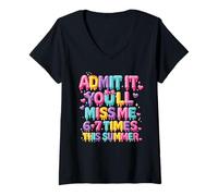 Mujer Admítelo Que me extrañarás 6-7 Veces Este Helado de Goteo de Verano Camiseta Cuello V