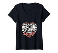 Mujer Admitting I'm Wrong Like When I Got Married -- Camiseta Cuello V