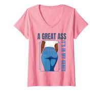 Mujer ADN Afrocéntrico Forma Bold Fenotipo Poder Belleza Camiseta Cuello V