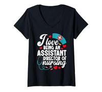 Mujer ADON Nurse Week Love Being Assistant Director De Enfermería Camiseta Cuello V