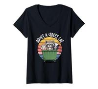 Mujer Adopt A Street Cat Camiseta Cuello V
