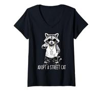 Mujer Adopt A Street Cat Camiseta Cuello V