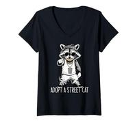 Mujer Adopt A Street Cat Camiseta Cuello V