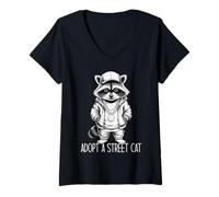 Mujer Adopt A Street Cat Camiseta Cuello V