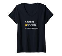 Mujer Adulting Would Not Recommended Funny One Star - Camiseta para adultos Camiseta Cuello V