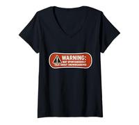 Mujer Advertencia Puede Hablar Espontáneamente sobre Snowboard Snowboard Camiseta Cuello V