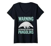 Mujer Advertencia Puedo Hablar Espontáneamente De Pangolín Camiseta Cuello V