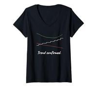 Mujer ADX Trader Gráfico de Humor Opciones de Tendencia Trading Camiseta Cuello V