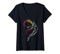 Mujer Aerialist - Aerial silk yoga - Sedas aéreas Acrobacia Camiseta Cuello V
