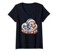 Mujer Aesthetic Christmas Stuff and Winter Must Haves For Cat Mom Camiseta Cuello V