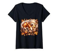 Mujer Aesthetic Fall Stuff For Golden Retriever Lovers and Dog Mom Camiseta Cuello V