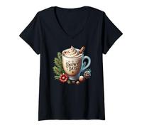 Mujer Aesthetic Winter Coffee Latte Graphic For Women Snowy Days Camiseta Cuello V