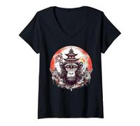 Mujer AFFE Tierliebhaber Zoo Tiger AFFE Camiseta Cuello V