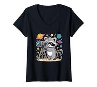 Mujer Aficionado Principiante Niños Astrofotógrafo Astrofotografía Camiseta Cuello V