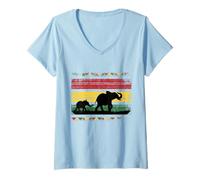 Mujer África Animales África Vacaciones Naturaleza Camiseta Cuello V