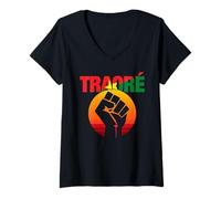 Mujer África Resistencia Thomas Sankara Burkina Faso Ibrahim Traore Camiseta Cuello V