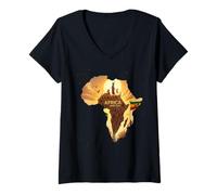 Mujer Africa Rising Again Ethiopian Lion Judah Rasta Jamaican Camiseta Cuello V