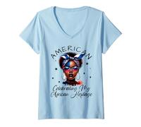 Mujer African American Celebrating My African Heritage Sunglasses Camiseta Cuello V