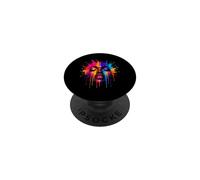 Mujer Africana Afro Goteando Color Pintado Cara Melanina Arte PopSockets PopGrip Adhesivo