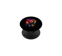 Mujer Afro Africana Color Pintado Cara Goteando Colores Arte PopSockets PopGrip Adhesivo