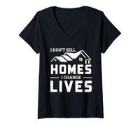 Mujer Agente Inmobiliario Humor No Vendo Casas Cambio Vidas Camiseta Cuello V