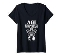 Mujer AGI -Actualización final de la Humanidad Inteligencia General Artificial Camiseta Cuello V