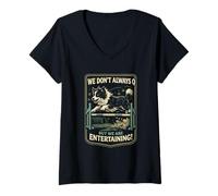 Mujer Agility Dog Joke We Don't Always Q Funny Handler Saying Camiseta Cuello V