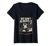 Mujer Agility Dog Joke We Don't Always Q Funny Handler Saying Camiseta Cuello V