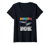 Mujer Agnóstico librepensador Orgulloso Ateo No creyentes Ateísmo Camiseta Cuello V