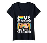 Mujer Agradable "contra El Racismo" Camiseta Cuello V