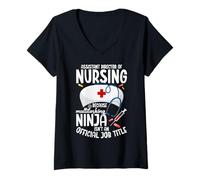 Mujer Agradecimiento del Puesto de Agradecimiento de Enfermera Directora Adon Camiseta Cuello V