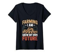Mujer Agricultura Soy cultivar mis propios hombres futuros vendimia Cosecha Camiseta Cuello V