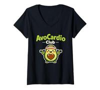 Mujer Aguacate Gym AvoCardio Fitness Humor Divertido Entrenamiento de Salud Camiseta Cuello V