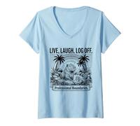 Mujer Aguas Termales Digital Detox Capybara Cottagecore Camiseta Cuello V