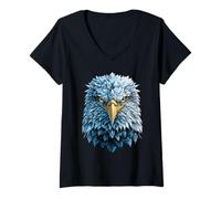 Mujer Águila Calva Escarcha con Hielo Fantasía Animal Nieve Frío In Camiseta Cuello V