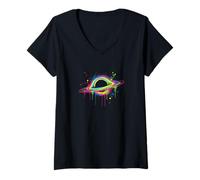 Mujer Agujero Negro Física Materia Universo Oscuro Astrofísico Camiseta Cuello V