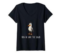 Mujer Ahora Tenemos la Ensalada Divertida Divertida Ahora Tenemos la Ensalada Camiseta Cuello V