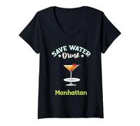 Mujer Ahorre agua Beba Cóctel Manhattan Camiseta Cuello V