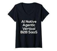 Mujer AI Nativo, agéntico, Vertical, B2B Saas - Start Up Vibes Camiseta Cuello V