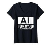Mujer AI took my job funny artificial intelligence ai shirt Camiseta Cuello V