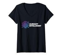 Mujer AI Ya Inteligente Tecnología Humor Friki Broma Camiseta Cuello V