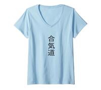 Mujer Aikido Camiseta Cuello V
