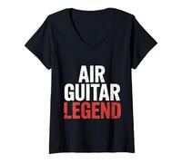 Mujer Air Guitar Legend Sentimientos del músico |- Camiseta Cuello V