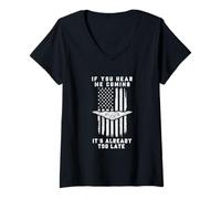 Mujer Aircraft B-2 Power Patriotic Veteran Bandera Americana Vintage Camiseta Cuello V