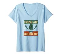 Mujer Aire fresco, no aire caliente, radiodifusión pública Camiseta Cuello V