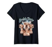 Mujer Airedale Terrier Camiseta Cuello V