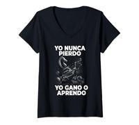 Mujer Ajedrecista Yo Nunca Pierdo Yo Gano O Aprendo Ajedrez Camiseta Cuello V