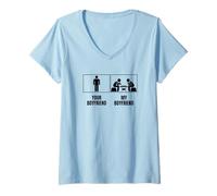 Mujer Ajedrez Tu Novio Mi Novio Novia Ajedrez Camiseta Cuello V