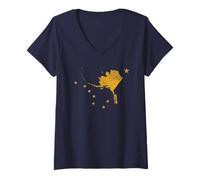 Mujer AK, Bandera del Estado de Alaska Big Dipper, Ursa Major North Star Camiseta Cuello V